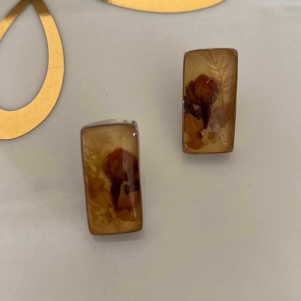 Sterling silver earrings with flowers